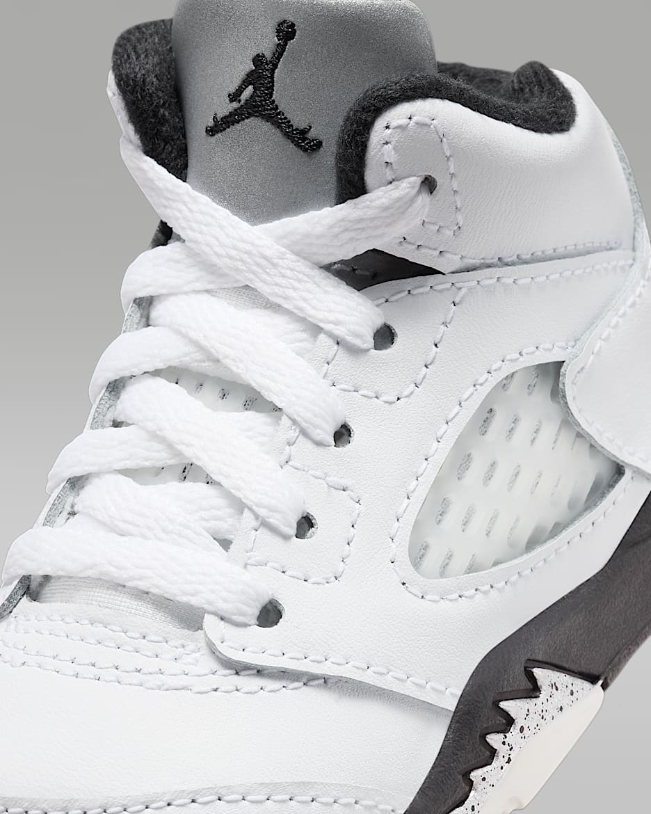 Jordan 5 Retro White and Black Infant Toddler Shoe. Nike